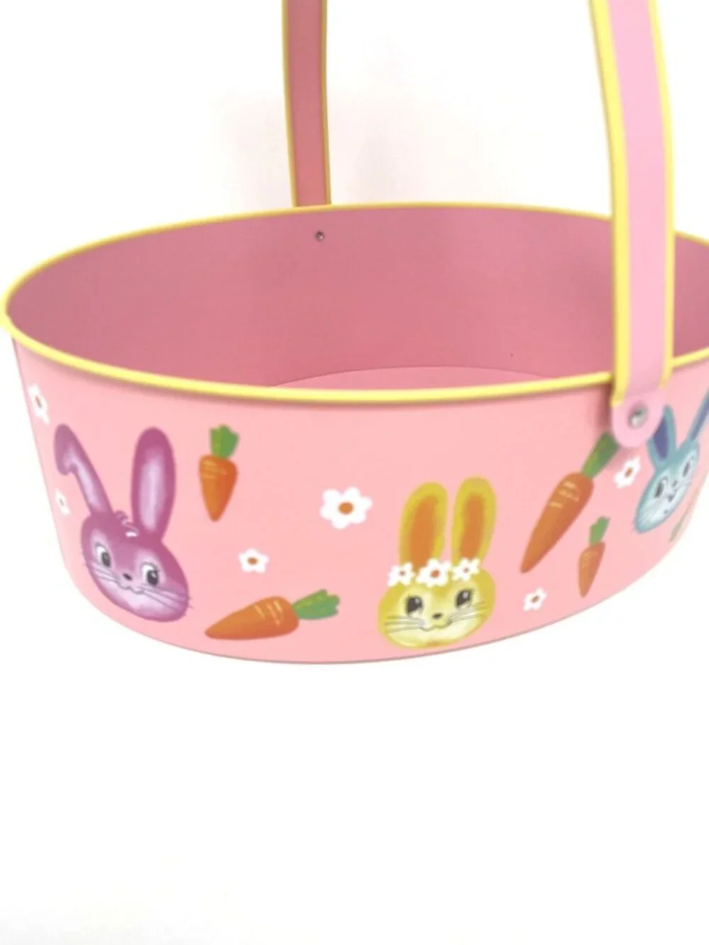 Target Printed Round Metal Easter Basket Bunnies Spritz™ Nostalgic 50's Inspired